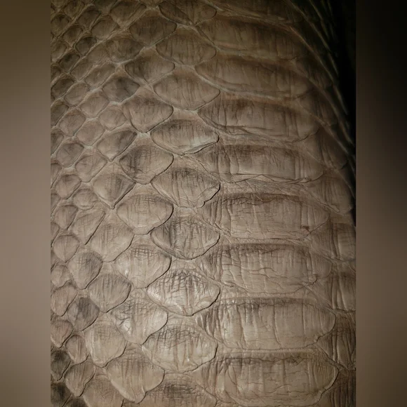 John Anthony genuine python snakeskin reptile neutral tan browns hoodie vest L - Picture 2 of 15